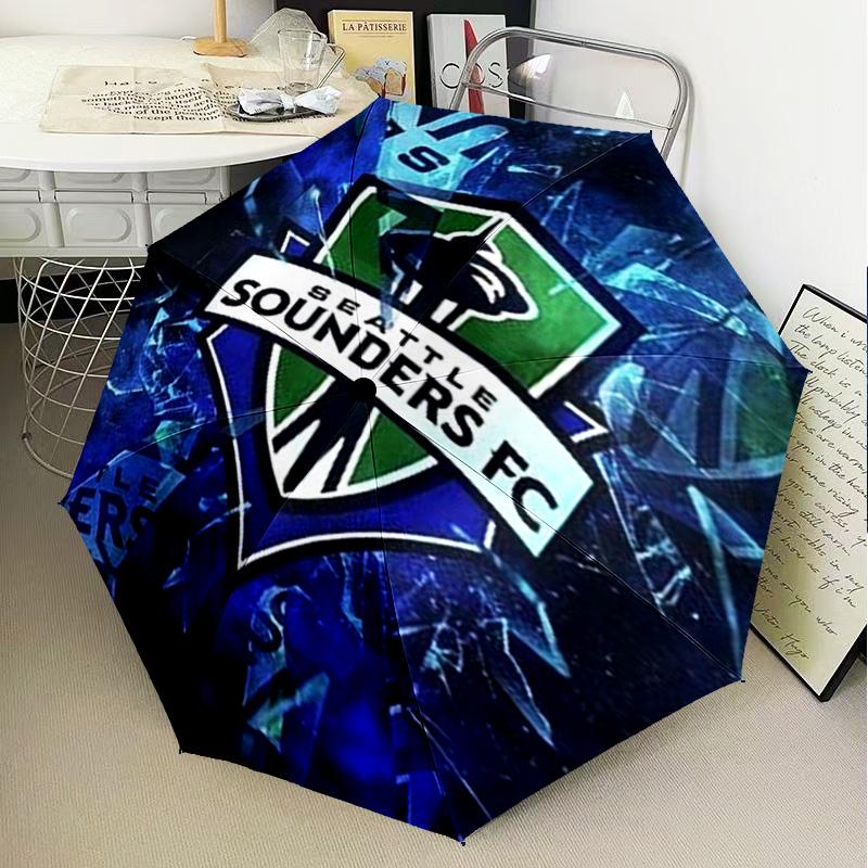 1PC Fc Crest Design Printed Umbrella Folding umbrella, automatic umbrella 8-Frame for Travel, camping Fan gifts Christmas Gifts