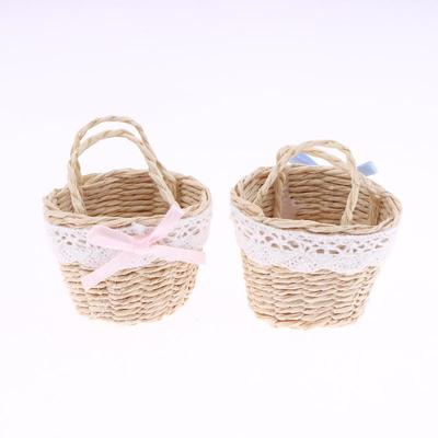 1/12 Dollhouse Cute Mini Rattan Hand Basket Model Dollhouse Kitchen Accessories Dolls House Decoration Toy Pretend Play Toys