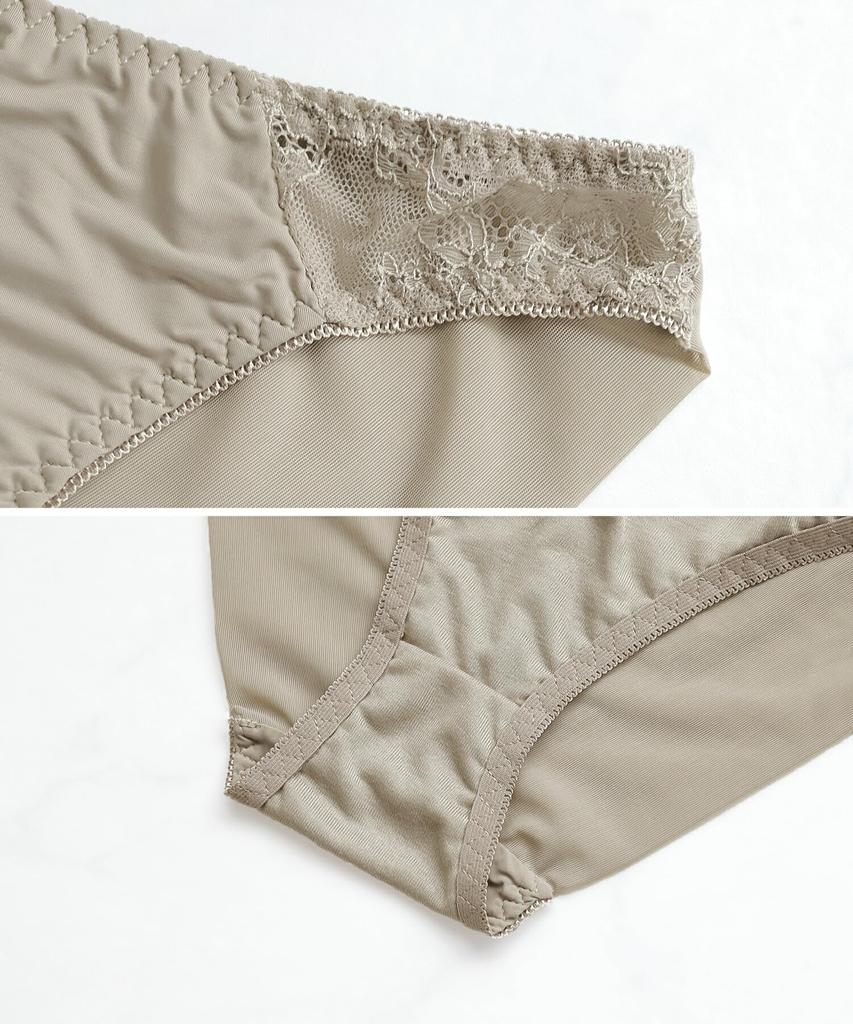 Two Hatch Lace Size Blue Gray Women's Lingerie, Full-Back Panties, L, (u348s)