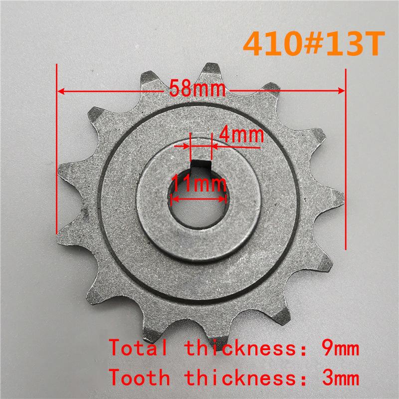 9/13 Dinți Vehicul Electric Tip 410 Roată Lanț Bicicletă Pinion Motor Roată Lanț Oțel Carbon Angrenaj Pentru Piese Bicicletă Obișnuită