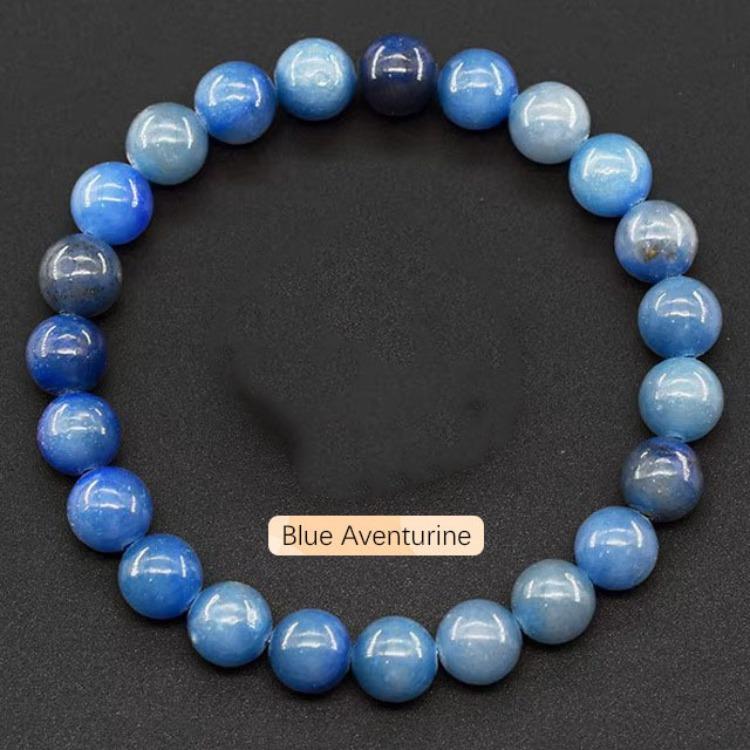 Regali Festivi Bracciale con Perle di Apatite Blu Pietra Naturale Gioielli alla Moda Rilassanti Per Uomo e Donna Accessorio Semplice Versatile per l'Uso Quotidiano