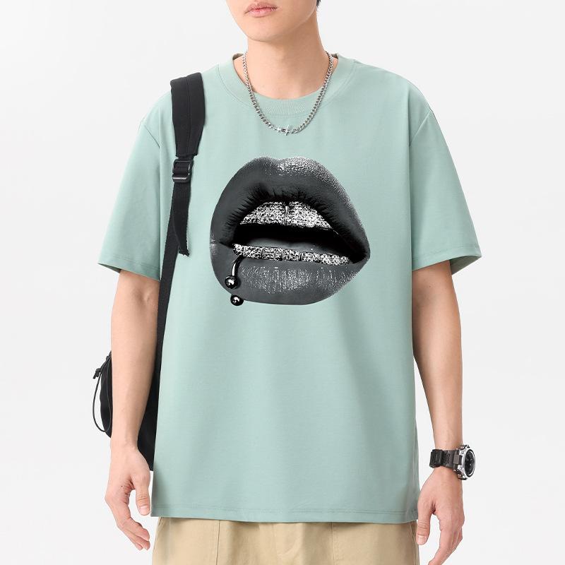 12 Colors Black Lips Men's Short Sleeves T-Shirt 100% Cotton Man Plus Size Tee