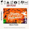 2D Planar Background Banner - Halloween Pumpkin Ghost Pattern Background Fabric, Party Supplies, Photography Background