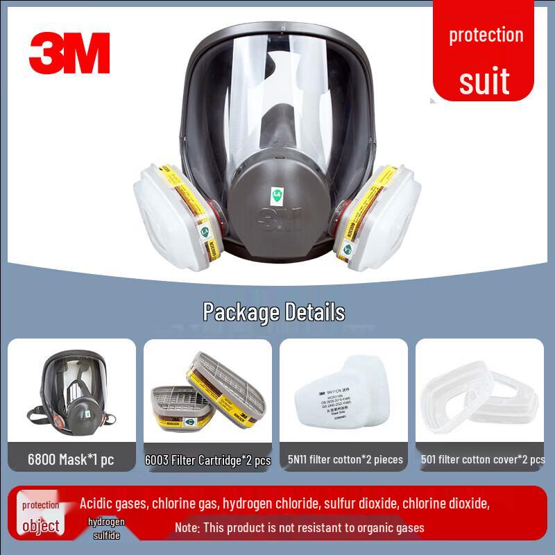 3M 6800 Full Face Respirator Mask Kit