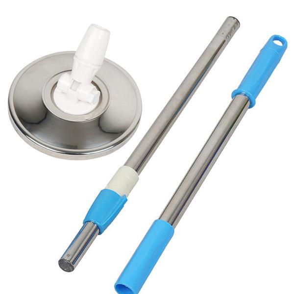 Effort-Saving Telescopic Spin Mop Pole - Stainless Steel, Hand-Free, Extended, and Thickened