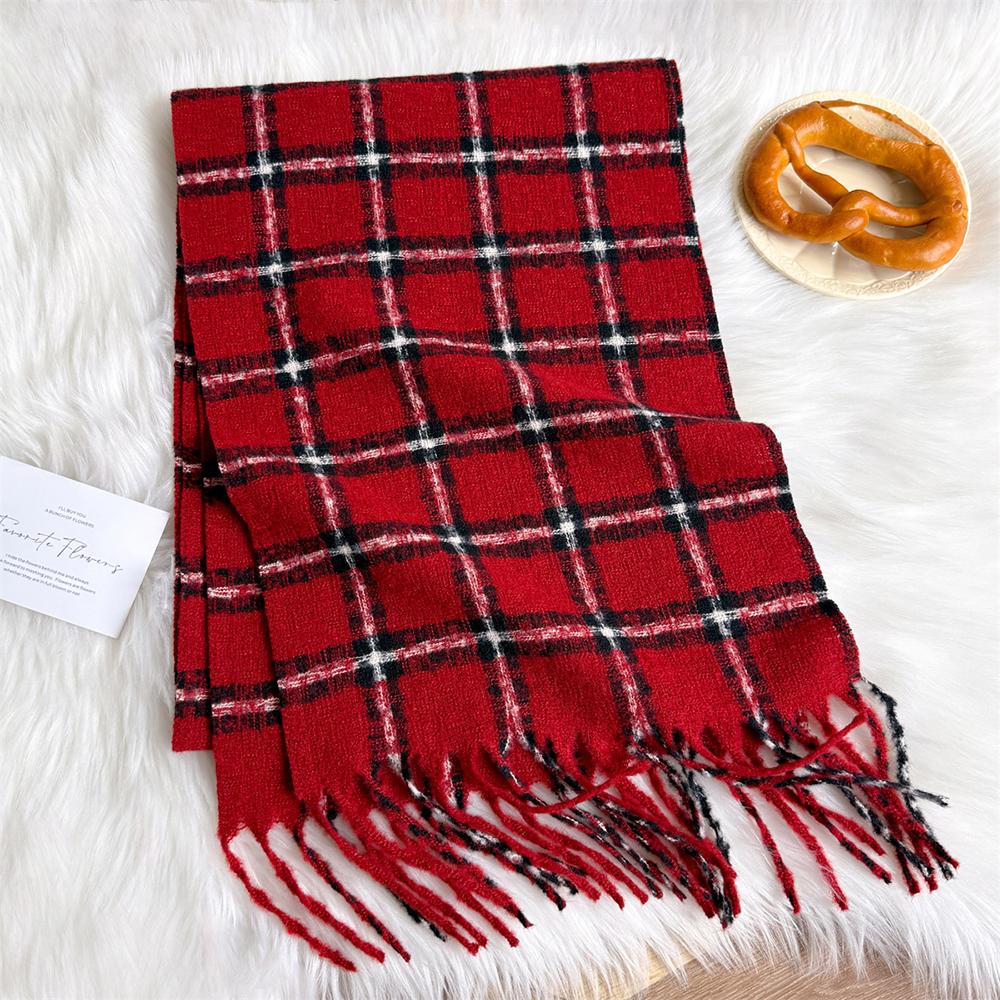 Women Lattice Cashmere Warm Pashmina Scarf Winter Thick Fashion Wild Scarf Shawl Soft Tassel Bufanda Blanket Couple Scarves