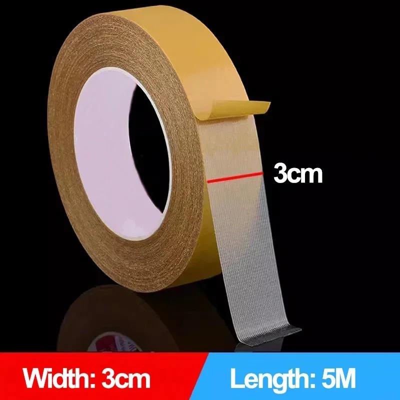 5M High Viscosity Tapes Double Sided Cloth Base Grid Tapes Waterproof Traceless Carpet Adhesive Fiber Tape Strong Sticky Strips