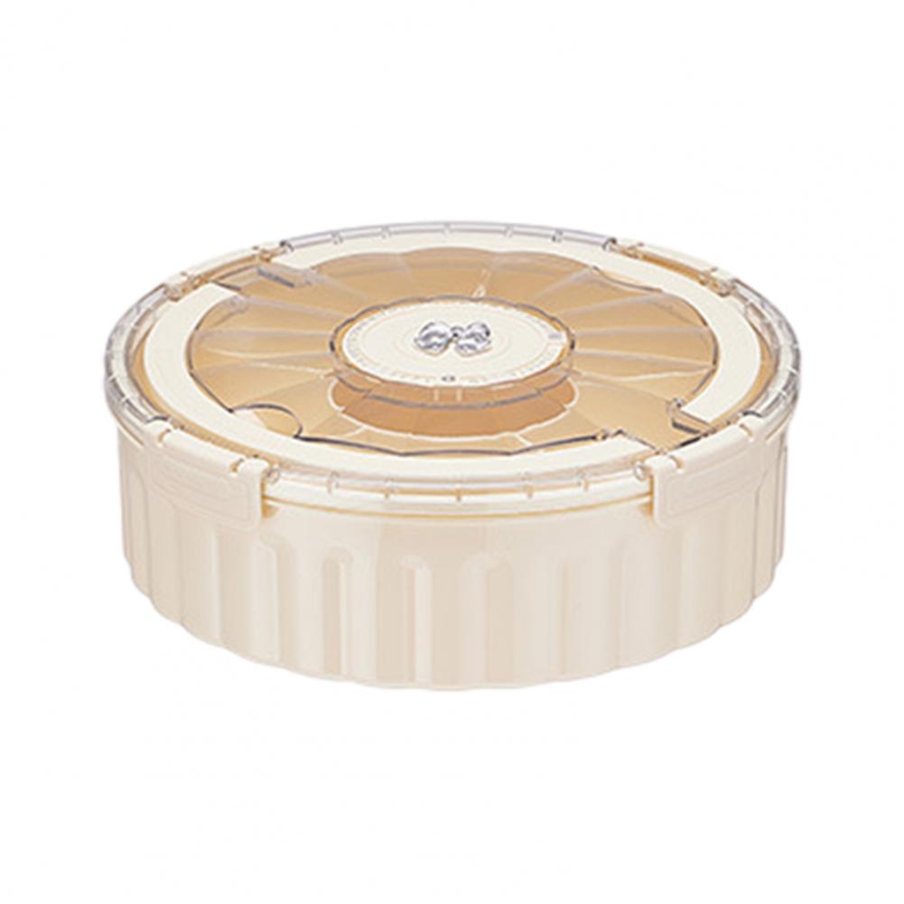 Dry Fruit Plate Divided Serving Tray Rotating Snack Tray with Lid Handle 6-compartment Divided Serving Platter for Snacks