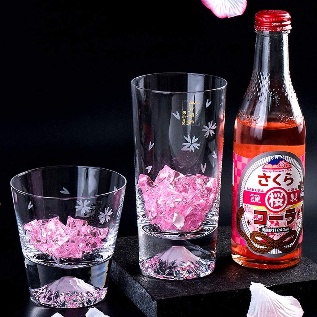 Fuji Tajima Glass Sakura Rocks Glass x Sakura Tumbler Pair Set Grand Prize Edo Glass Edo Kiriko Whiskey Beer Sake Day Day 60th Birthday Wedding