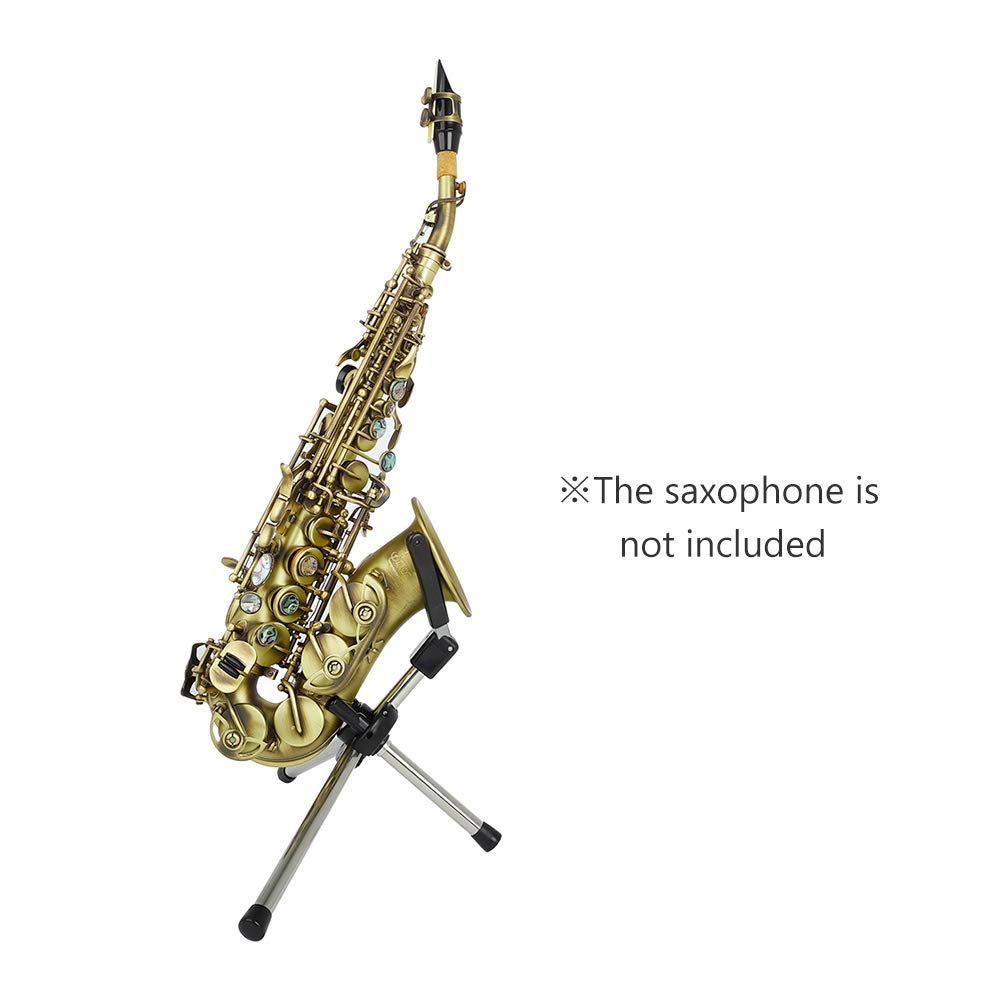 Tickas Foldable Soprano Saxophone Stand with Carrying Bag - Portable Metal Floor Stand Holder