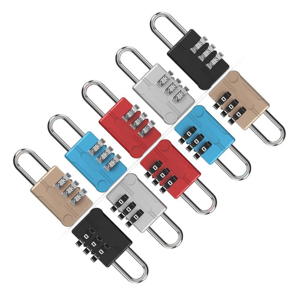 Travel 3 Dial Digit Dormitory Cabinet Lock Luggage Padlock Backpack Zipper Lock Password Lock