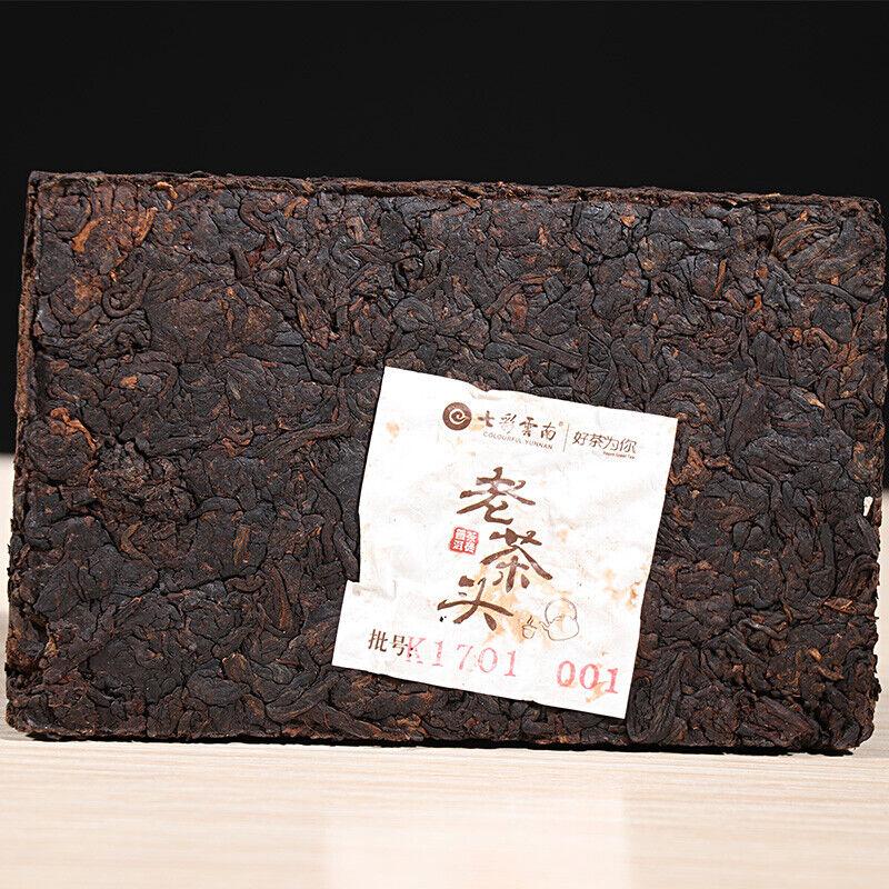 2017 Colourful Yunnan Menghai Lao Cha Tou Nugget Shu Ripe Pu Erh Puer Brick 250g