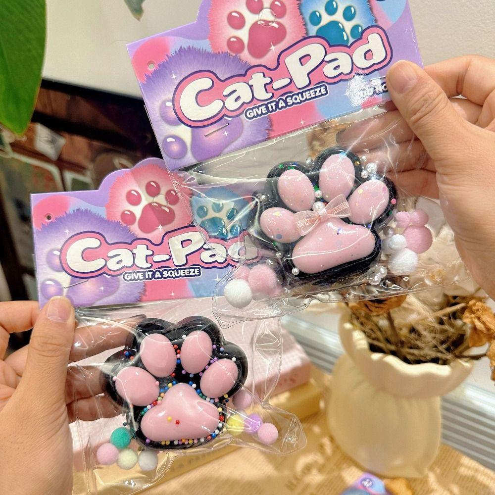 

Bowknot Squeeze Cat Paw Toys Soft Squishy Fidget Toy New Pinch Vent Decompression Toys Подарунки E