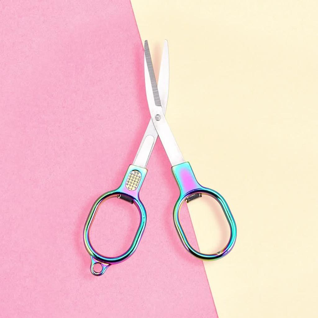 1 buc Foarfecă pliabilă din oțel inoxidabil, Mâner din aliaj de zinc, Tăietor de fir de pescuit, Instrument utilitar compact multifuncțional pentru activități în aer liber