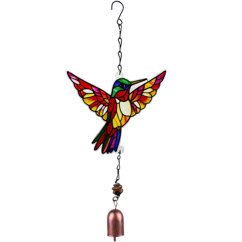

Glass Hummingbird Wind Chime Diamond Glass Crafts Hanging for Home Garden Courtyard Balcony Decoration Housewarming Gift