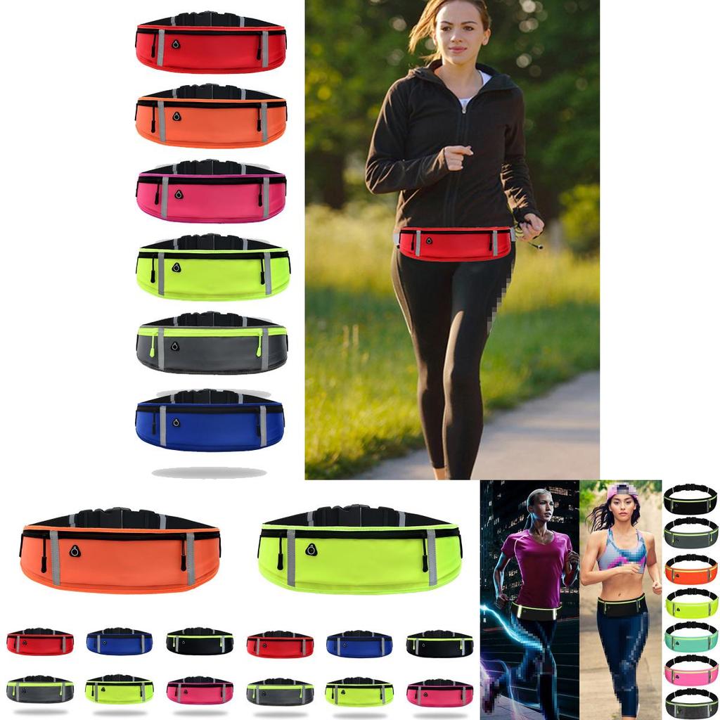 Waterproof Reflective Running Belt With Multi-pockets And Sealed Zipper For Sports
