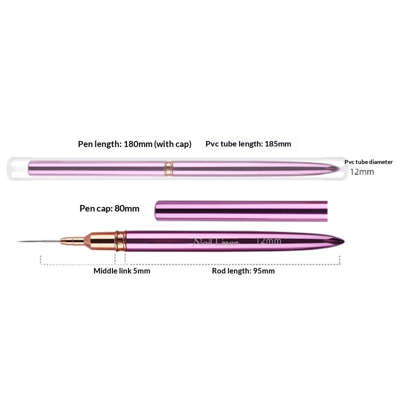 1 Pcs Nail Art Liner Brushes Elongated Lines Striping Drawing Uv Gel Painting Nail Design Pen Professional Manicure Tool