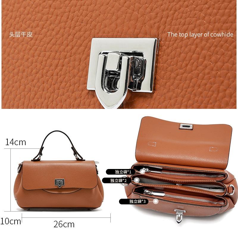 Leather Women's Bags Spring and Summer New Fashion Versatile Messenger Bags Niche High-end Single Shoulder Handbags Women