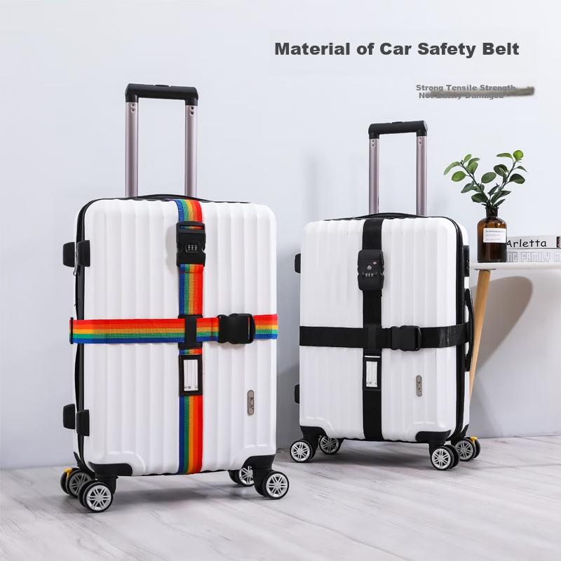 Etravel Cross-Shaped Packing Strap with Combination Lock, Luggage Safety Tie-Down Strap, Colorful Version with Combination Lock
