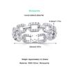 Nabest Fine Jewelry Women   CopperCuban Chain Rings VVS1 D Color Moissanite Ring Hip Hop  Jewelry