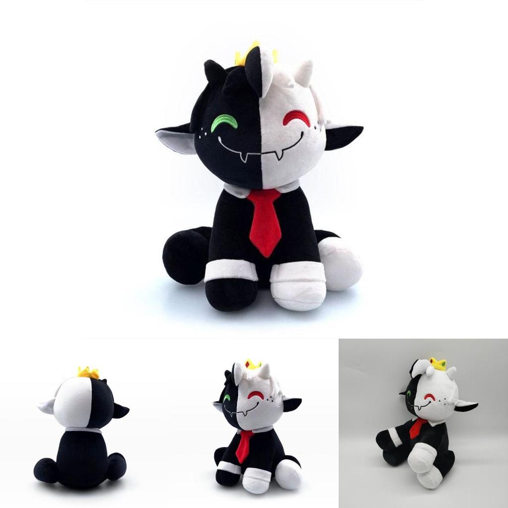 Charming New Ranboo Sit Cute Plush Toy Black And White Sheep Doll For Home Decor