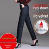 Women's High Waist Winter Down Pants - Casual, Warm, Loose Fit, Plus Size, Cotton Thickened, Straight Leg for Middle-aged and Elderly