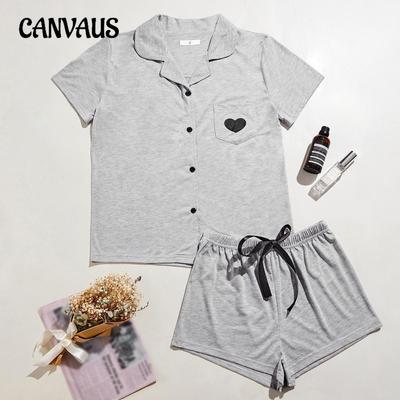 Ladies Homewear Summer Short-sleeved Shirt Shorts Suit Pajamas