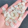 Natural Hetian Jade Four Seasons Beads & Bat Wushi Pai Lotus Seed Prayer Bracelet Pendant DIY Accessory