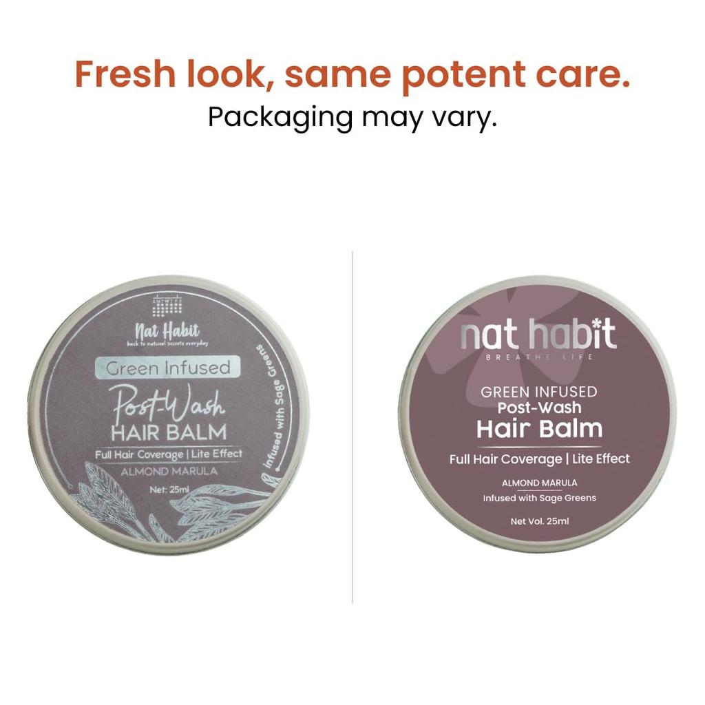 Nat Habit Almond Marula Hair Balm For Men & Women Split Ends, Smoothening, Straightening, Conditioning & Frizzy Hair- Infused with Sage Leaves & Oi