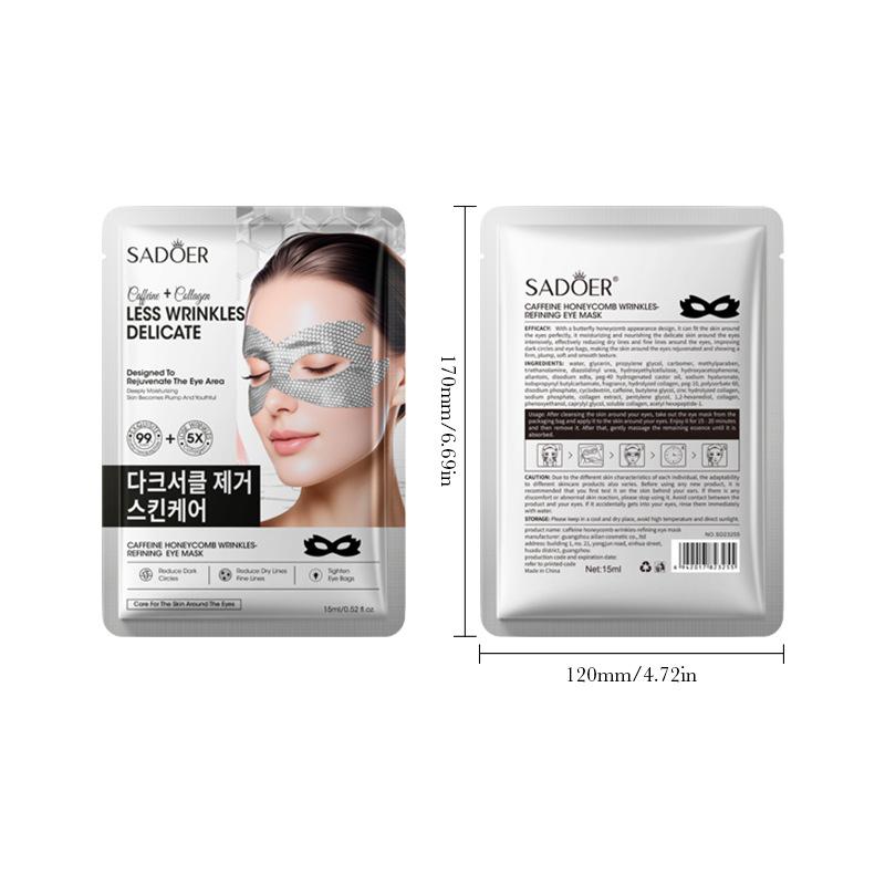 Caffeine Honeycomb Firming Eye Mask SADOER Moisturizing Rejuvenating Eye Mask Patch