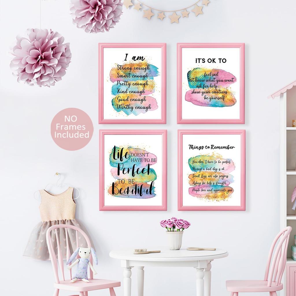 MTL HOE Encouraging Self Improvement Motivational Sayings Art Posters, Piring Positive Affirmations Quotes Wall Decor, Uplifting Gifts For Women Teen