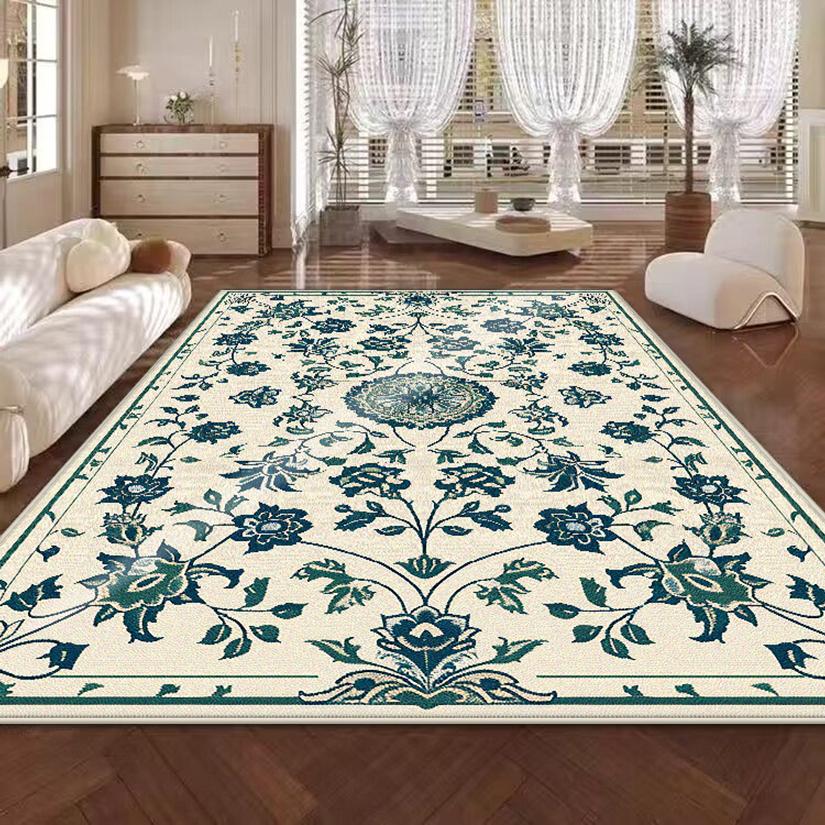 Europäisches Blumendesign Dekoration Zuhause Wohnzimmer Teppich Rutschfest Mädchenzimmer Dekor Schlafzimmer Teppich Weiche Sofa Tischmatte Leicht zu Reinigen