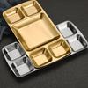 Stainless Steel Divided Dinner Tray 3/5 Grids Divided Dip Bowls French Fries Plate  Restaurant Use