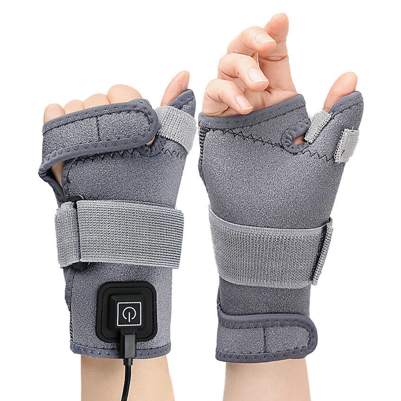 USB Electric Thumb Wrist Guard 3-Temperature Control Crystal Velvet Warm Wrist Support Brace For Tendonitis Adjustable