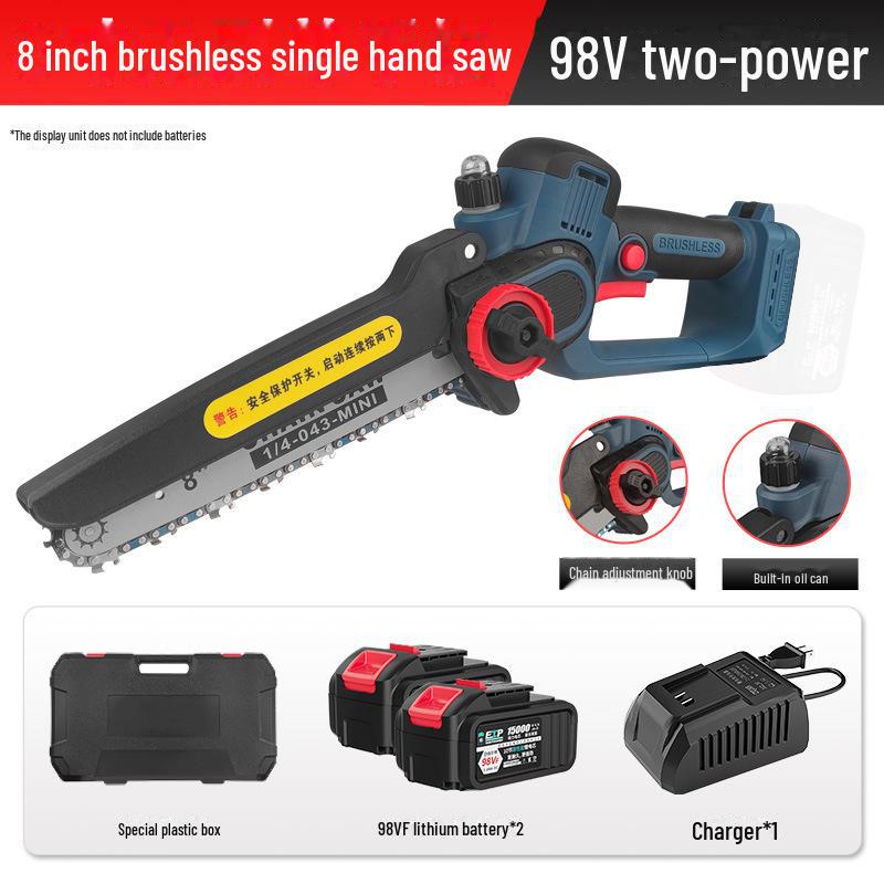 

Одноручна акумуляторна безщіткова електрична бензопила Bert з літієвим акумулятором для дому та лісозаготівлі на свіжому повітрі.