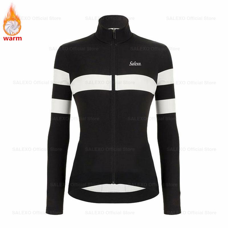 Salexo Winter Thermal Fleece Cycling Jersey Set Women Mountain Bike Clothes Wear Racing Bicycle Clothing Ropa Maillot Ciclismo