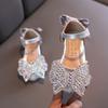 Summer New Korean-style Rhinestone Bow Girls' Sandals Princess Shoes Children's Shoes Spring Style Girls' Leather Shoes Trendy
