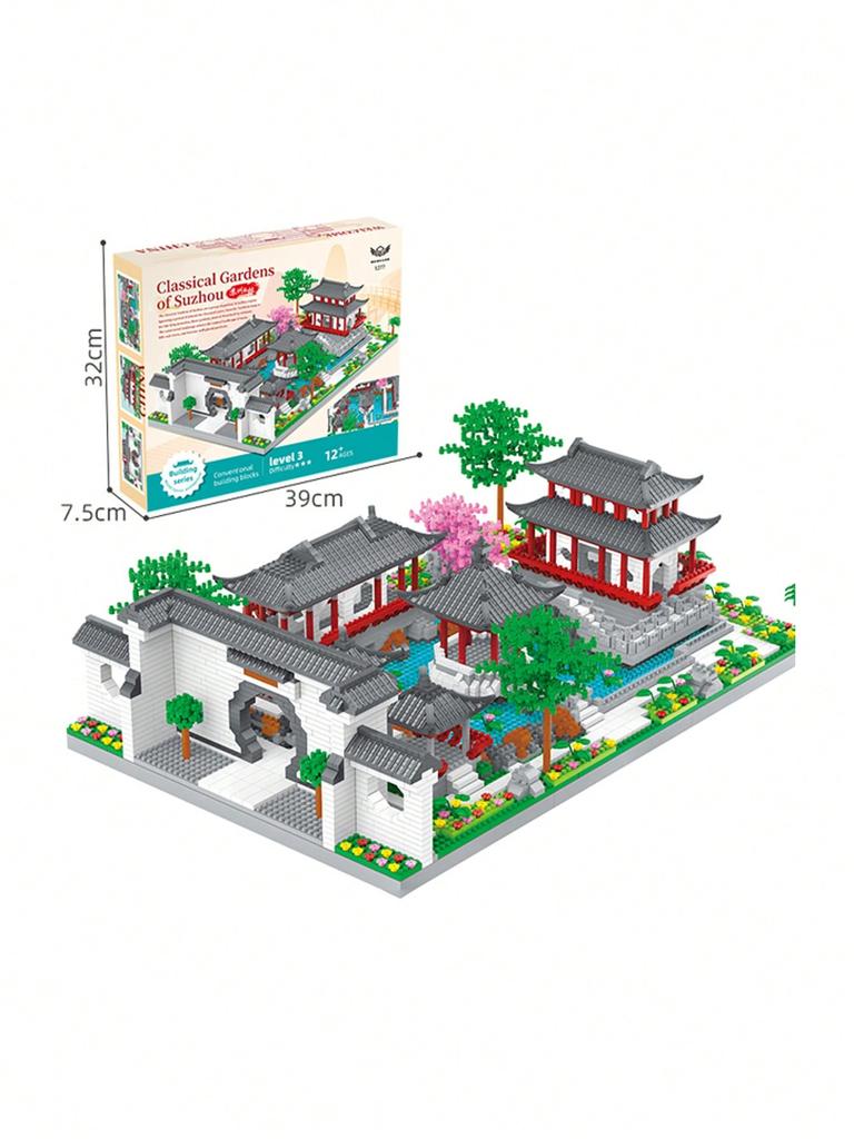 Suzhou Garden Chinese Classic Building Microparticle Building Block Model Decoration Educational Toys
