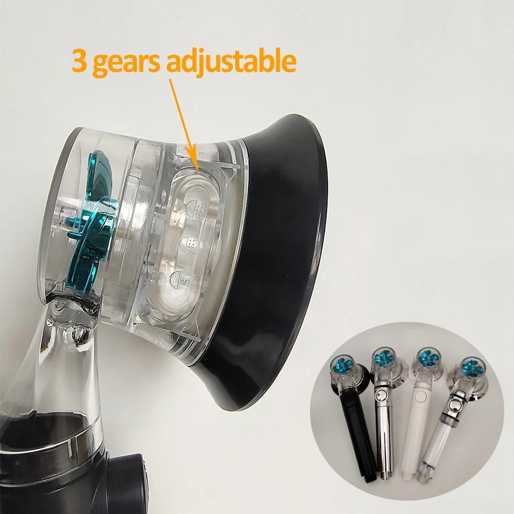 Luxus-Design 3 Modi Turbo-Ventilator Duschkopf Hochdruck Wassersparend Sprühkopf Verstellbar Duschkopf Filter Badezimmer Zubehör