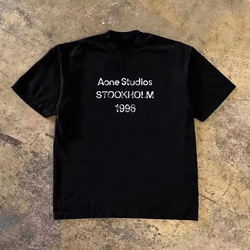 Sommer Mode Trend Buchstaben Grafikdruck Baumwolle Rundhals Oversized Unisex Lässig Kurzarm T-Shirts Für Unisex Unisex Y2k Ins