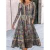 QICED Fashion Autumn Winter Long Sleeve O-Neck Casual Dresses