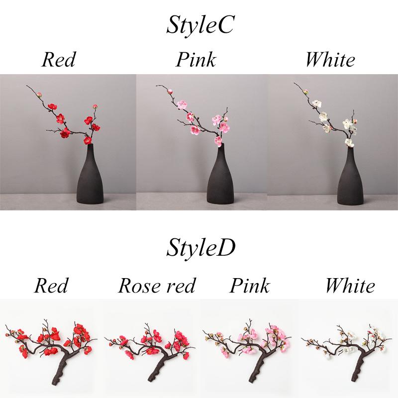 Artificial Flower Cherry Red Artificial Plant Plum Blossom Silk Flower Small Winter Plum