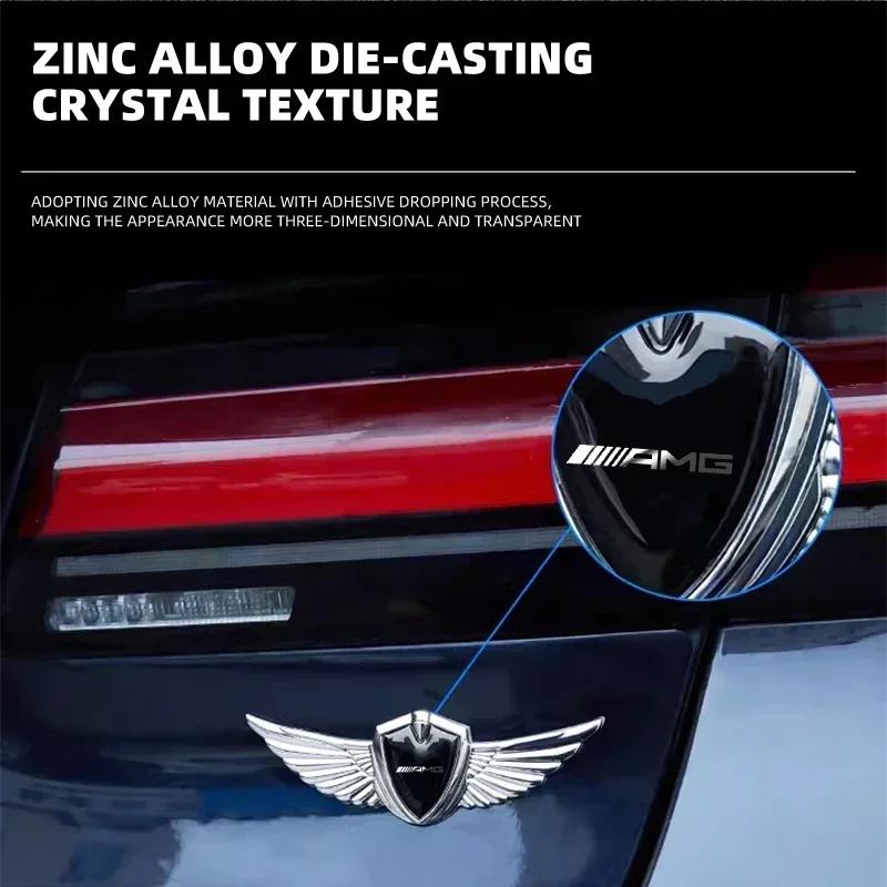 Metal Car 3D Eagle Angel Wings Logo Trunk Fender Sticker For Mercedes Benz AMG GLC GLB GLE CLA W206 W204 W205 W212 W213 W169 HB1