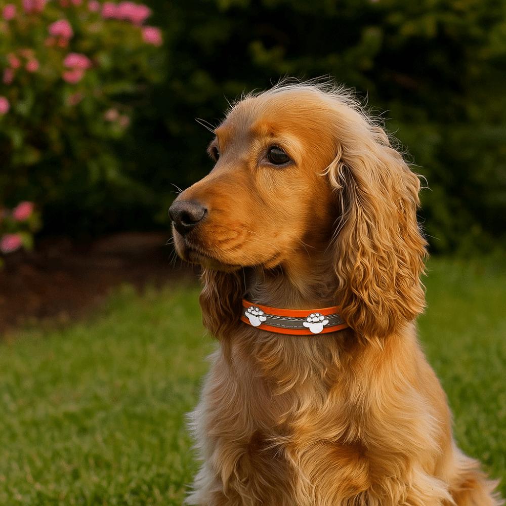Adjustable Reflective Dog Collar Leather Dog Necklace Durable Rivets Pet Collar  Pet Supplies