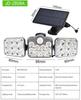 2021 Triple-Head Solar LED Wall Light with Motion Sensor for Outdoor Use