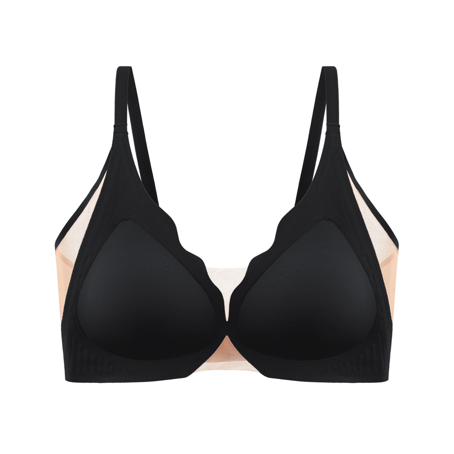 

Невидимый бюстгальтер Женский сетчатый дышащий собирающий нижнее белье Бесшовный бюстгальтер Пуш-ап XL чёрный