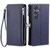 For Samsung Galaxy S25 FE Case TPU+PU Leather Wallet Phone Cover with Wrist Strap