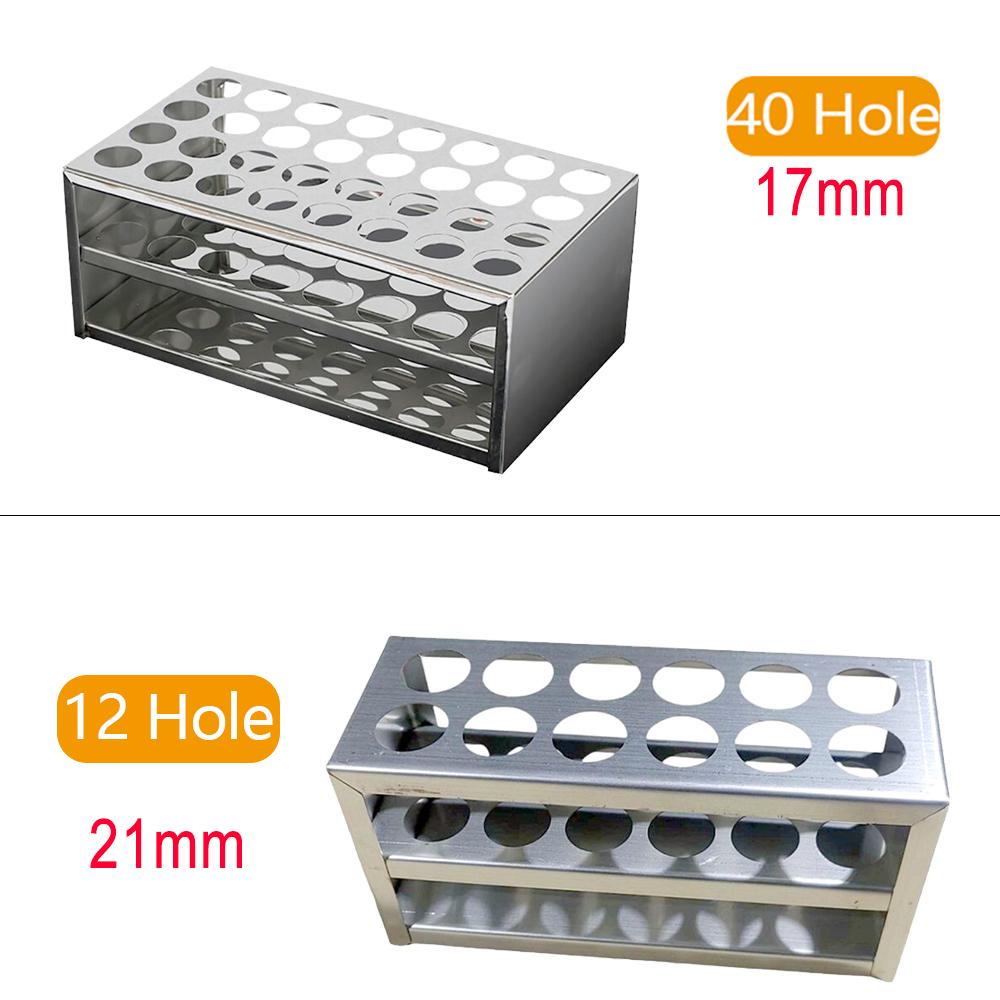 12/40 Hole Dental Handpiece Lubrication Oil Holder Dentist Multifunctional Stainless Steel Test Tube Rack Laboratory Tool