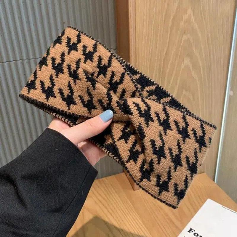 

1 шт. Вязаная повязка на голову Винтажный Ретро Элегантный стиль Идеально подходит для повседневных шикарных образов Трендовый аксессуар для волос Женский Идеально подходит для повседневного