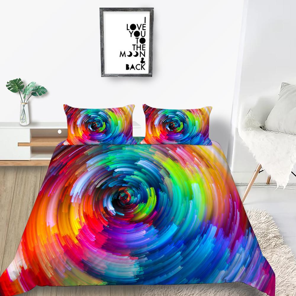 New Fashion Rainbow Duvet Cover Home Bedspreads Highly Quality Pillowcase Queen Single Size Bedding Luxruy Bedding Cover Sets
